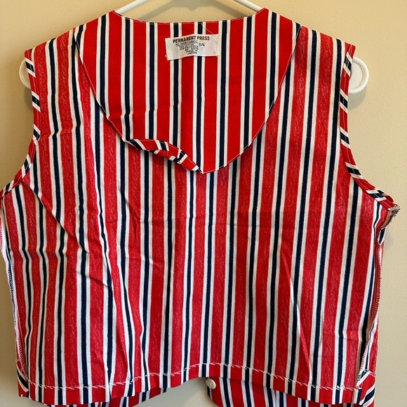 Vtg 60’s/70’s Permanent Press Women’s Red White Blue Striped Vest 15/16 Japan - Picture 5 of 6